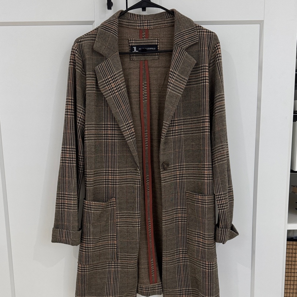 Jules & Leopold Houndstooth blazer/cardigan